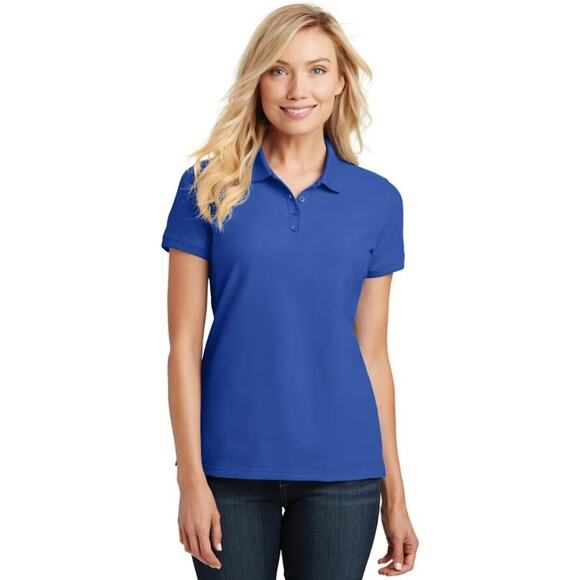 Port Authority Women's Core Classic Pique Polo in True Royal Small MSRP $25 L100 - Picture 1 of 5